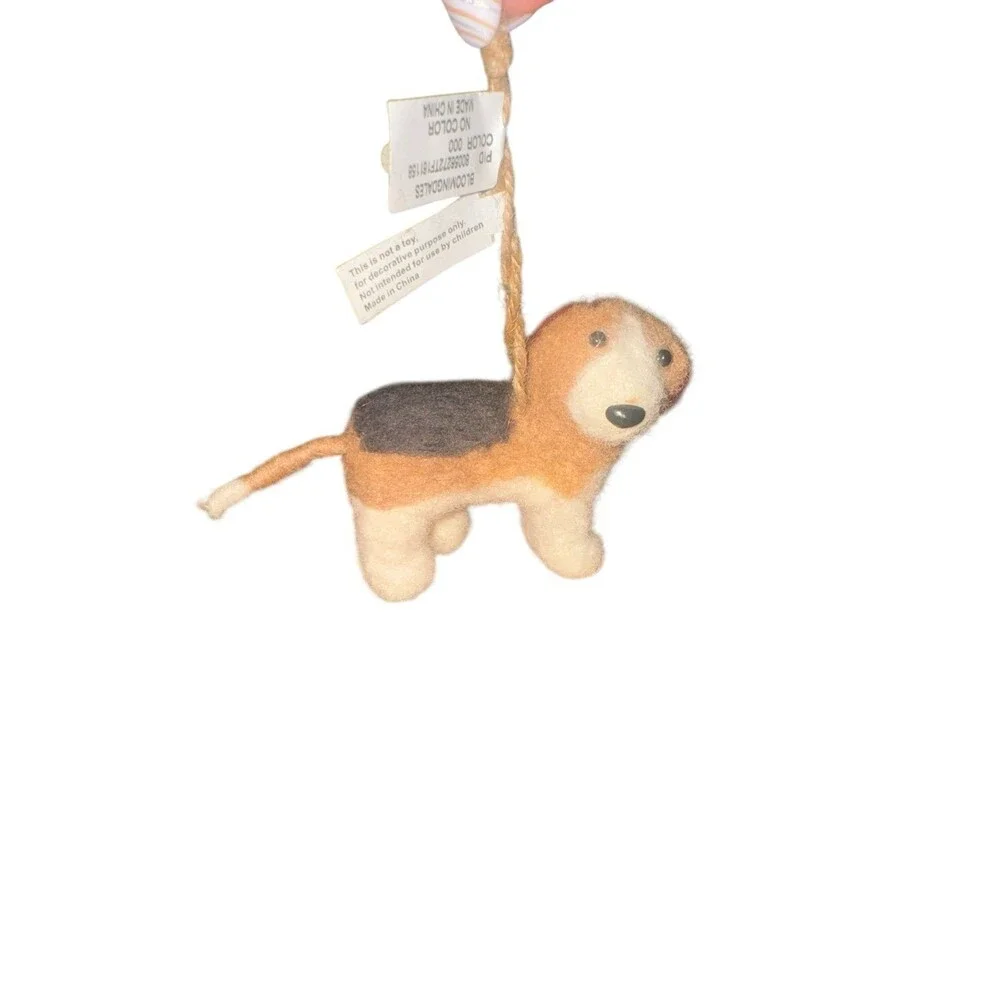 Bloomingdale’s fabric Dog Christmas ornament new